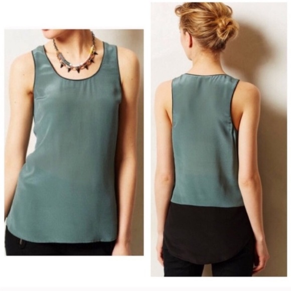 Anthropologie Maeve Colorblock Silk Dressy Tank - Picture 6 of 6
